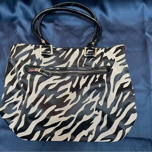 Anne Klein Black and White Zebra Tote